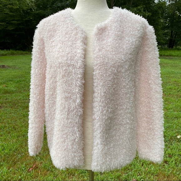 H&M Jackets & Blazers - H&M BARBIECORE JACKET COAT PINK TEDDY FAUX FUR FUZZY FUN FASHION MOB WIFE Sz 10